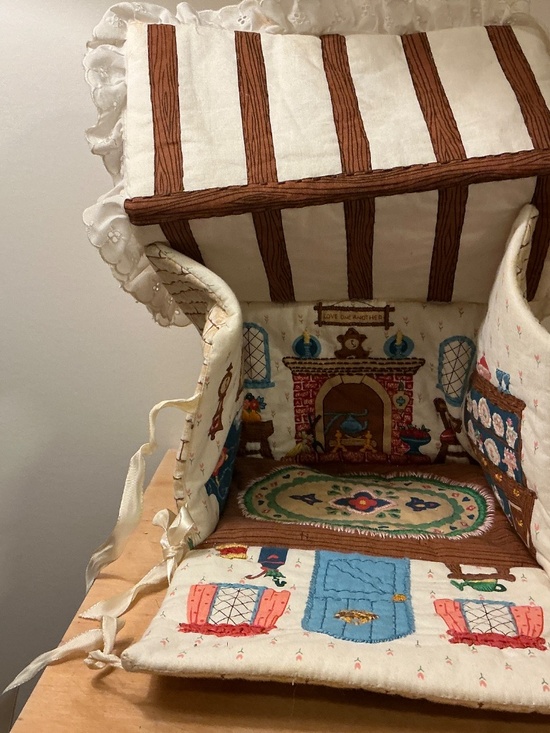 Cozy Mouse Cottage - Etsy Vintage Country Mice in Cottage Handmade Embroidered House with Handmade baby